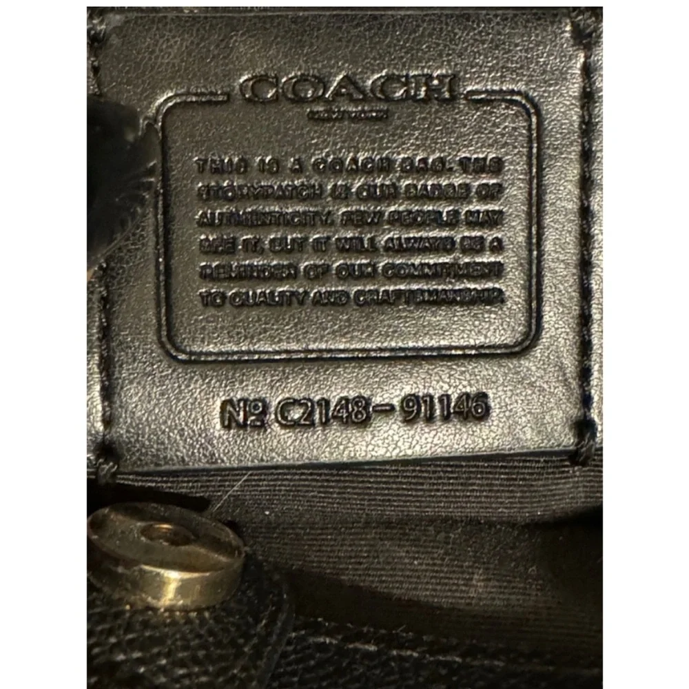 Coach Mini Lillie Carryall Black Pebbled Leather EUC - Picture 4 of 15